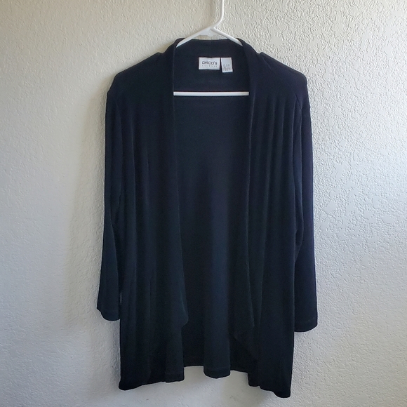 Chico's Sweaters - Chico's Travelers black draped cardigan size 1